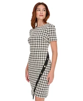 Tommy Hilfiger Women's Houndstooth Round-Neck Dress