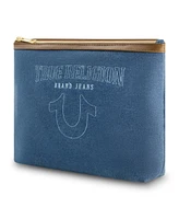 True Religion s Trapazoid zip cosmetic bag