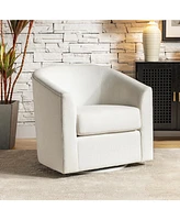 Hulala Home Contemporary Sanches Wooden Upholstery Barrel Chair Built-in Pocket Spring