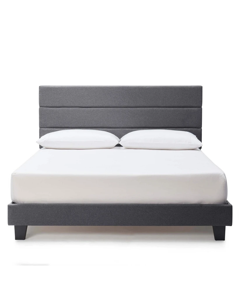 Clara Clark Horizontal Channel Upholstered Platform Bed - King