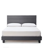 Clara Clark Horizontal Channel Upholstered Platform Bed - King