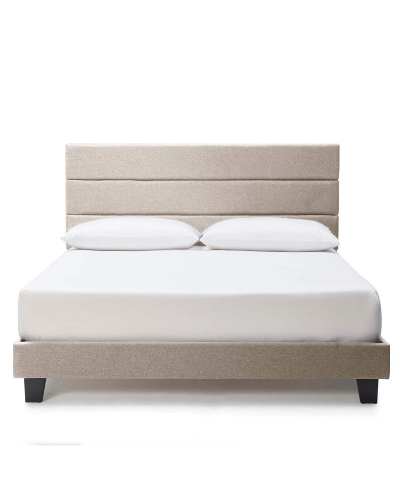 Clara Clark Horizontal Channel Upholstered Platform Bed - King