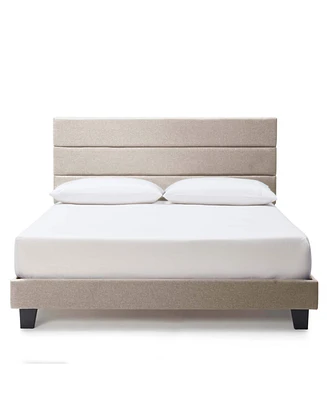 Clara Clark Horizontal Channel Upholstered Platform Bed - King