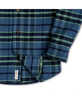 Hope & Henry Boys Organic Long Sleeve Flannel Button Down Shirt with Elbow Patches