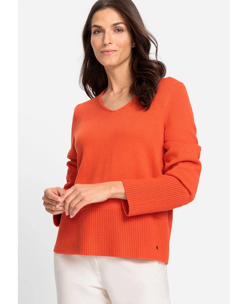 Olsen Women's Long Sleeve Solid Pullover