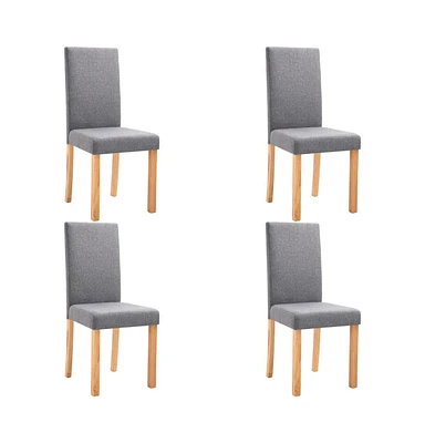 vidaXL Dining Chairs pcs Light Gray Fabric