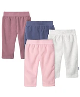 Gerber Baby Girls' Fleece Pants, 4-Pack