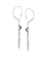 American West Jewelry Sterling Silver Lapis Lazuli Gemstone Pear Shaped Lever Back Earrings