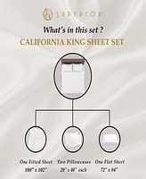 Superior 1200 Thread Count Egyptian Cotton Deep Pocket 4 Piece Sheet Set, California King