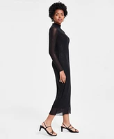 Bar Iii Women's Embellished Mesh Bodycon Midi Dress, Created for Macy's