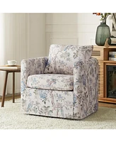 Modern Fabian Slipcovered Swivel Chair with Removable Slipcover