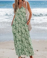 Cupshe Women's Ditsy Floral Halterneck Maxi Beach Dress