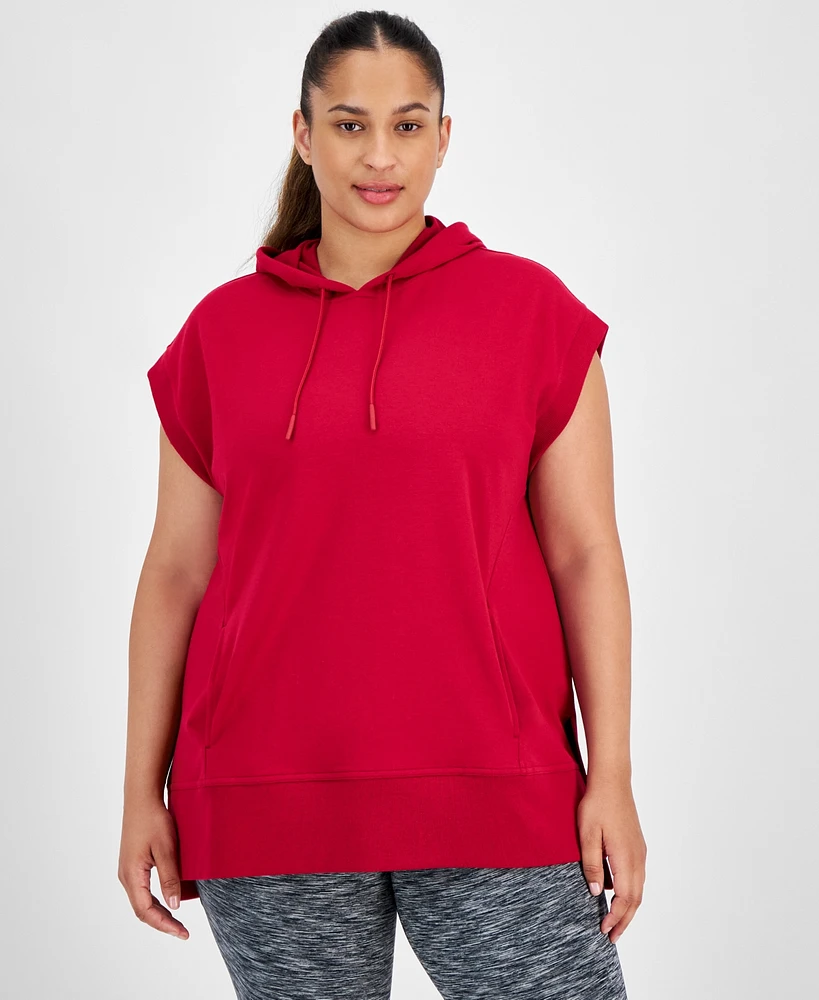 Id Ideology Women's Cap-Sleeve Hoodie Tunic, Created for Macy's