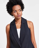 Bar Iii Women's Button-Front Notch-Collar Vest, Created for Macy's