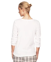 Ellos Women's Long Sleeve Henley Sleep Tee