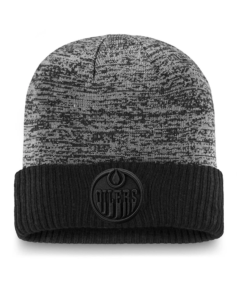 Fanatics Men's Black Edmonton Oilers Authentic Pro Travel Training Cuffed Knit Hat