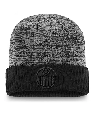 Fanatics Men's Black Edmonton Oilers Authentic Pro Travel Training Cuffed Knit Hat