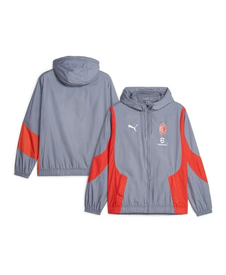 Puma Men's Gray Ac Milan 2023/24 Pre-Match Anthem Full-Zip Hoodie Jacket