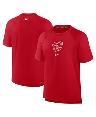 Nike Men's Red Washington Nationals Authentic Collection Pregame Raglan Performance T-Shirt