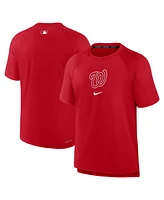 Nike Men's Red Washington Nationals Authentic Collection Pregame Raglan Performance T-Shirt