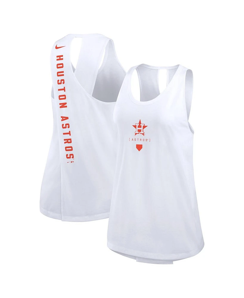 Nike Women's White Houston Astros Team Crossback Tank Top