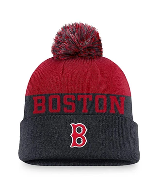 Nike Men's Navy Boston Red Sox Rewind Peak Cuffed Knit Hat with Pom