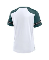 Fanatics Women's White/Midnight Green Philadelphia Eagles Foiled Primary Lace-Up T-Shirt