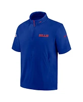 Nike Men's Royal Buffalo Bills 2024 Sideline Coach Short Sleeve Half-Zip Hoodie Jacket