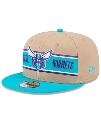 New Era Men's Tan/Teal Charlotte Hornets 2024 Nba Draft 9FIFTY Snapback Hat