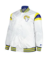 Starter Men's White Los Angeles Rams Satin Full-Snap Varsity Jacket