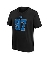 Nike Big Boys and Girls Aidan Hutchinson Black Detroit Lions Player Name Number T-Shirt