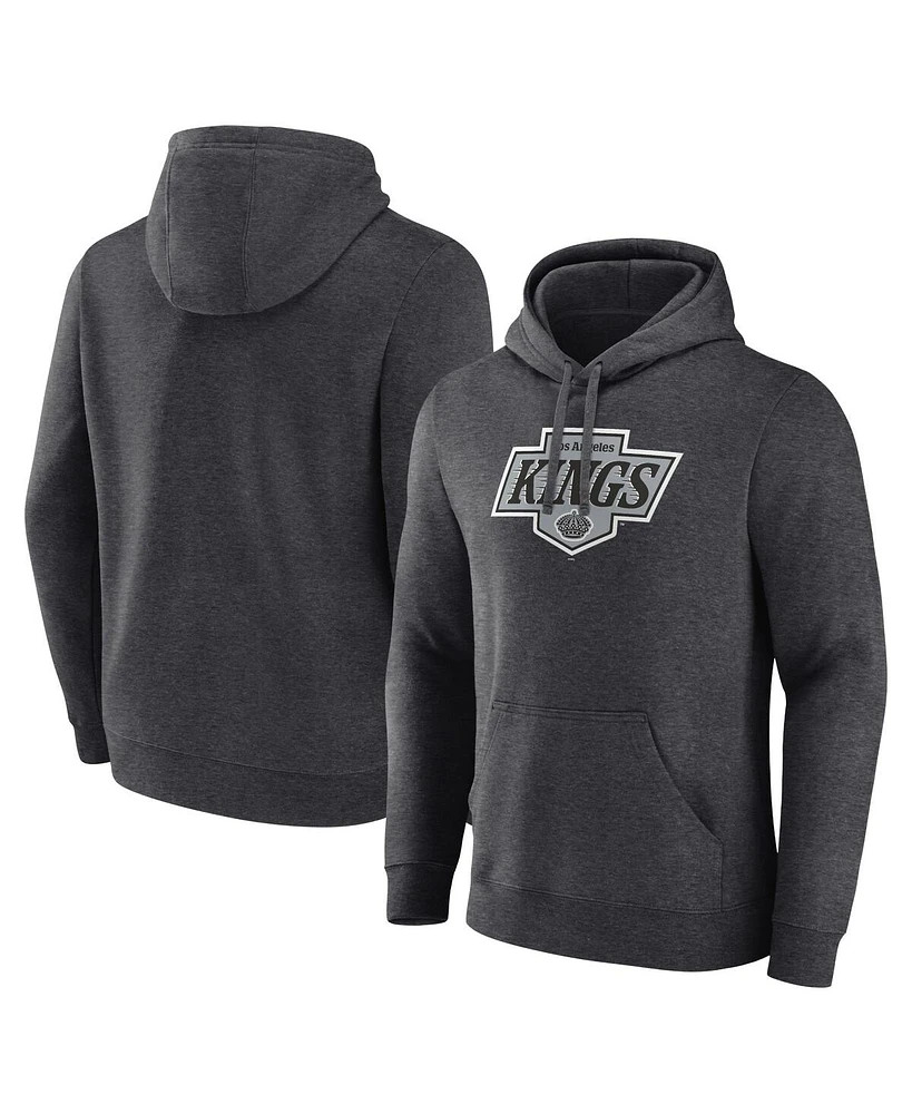 Fanatics Men's Heather Gray Los Angeles Kings New Primary Logo Pullover Hoodie