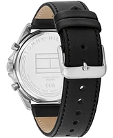 Tommy Hilfiger Men's Black Leather Watch 43.5mm