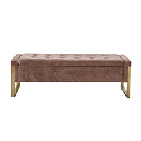 Hulala Home Modern Alberto Storage Bench with Metal Legs