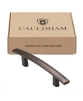 Cauldham Pack Solid Kitchen Cabinet Arch Pulls Handles (3" Hole Centers) - Modern Curved Drawer/Door Hardware - Style M242