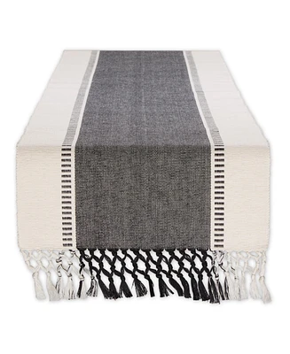 Design Imports Dobby Stripe Ribbed Table Runner, 13"x108 "