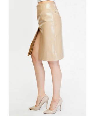 Furniq Uk Women's Leather Fashion Skirt