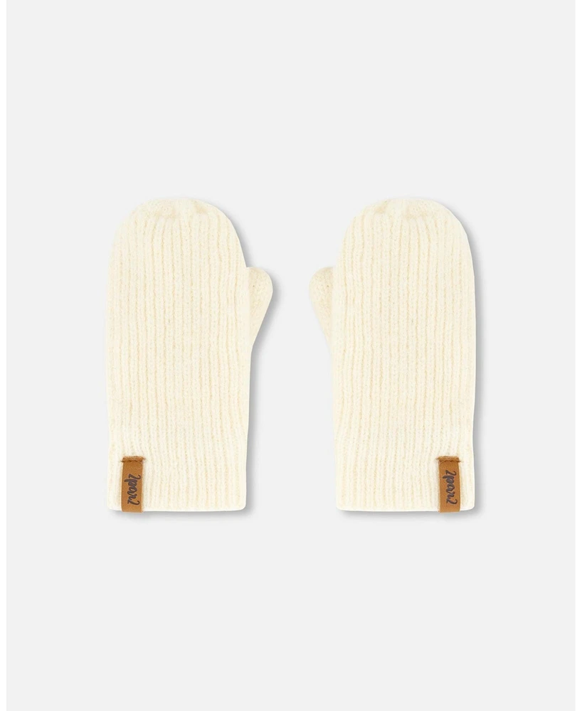 Deux par Girl Knitted Mittens Off White - Toddler|Child