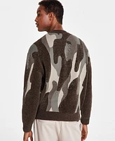 A|X Armani Exchange Men's Camo Crewneck Pullover Sweater