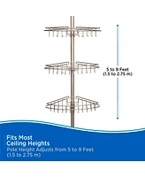 Kenney 3-Tier Stainless Steel Spring Tension Shower Caddy