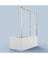Streamdale Furniture Luxurious Semi-Frameless Bathtub Door Adjusts 56-60", Easy Access, Water-Resistant