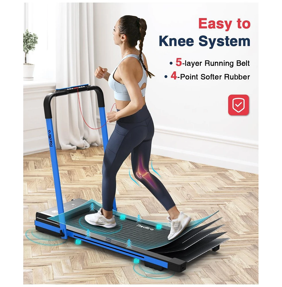 Redliro Under Desk Treadmill 2 1 Walking Machine, Portable, Folding, Electric, Motorized, and Jogging Blue