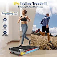 Redliro Walking Pad Treadmill with 6% Incline, Under Desk Treadmill 350+ lb Capacity Portable for Home & Office