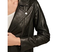 Women's Classic Leather Moto Jacket