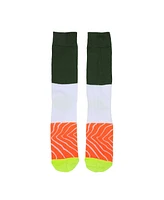 Bioworld Men's Adult Sushi Delight Crew Socks - Set of 3 Pairs, Perfect for Sushi Lovers!