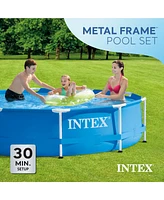 Intex 28201EH 10' x 30" Metal Frame Round Above Ground Swimming Pool with Pump