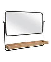 Slickblue Floating Shelf Wall Mirror, Contemporary Design