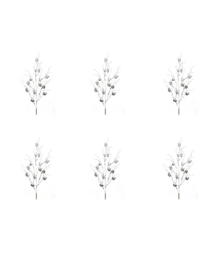 Slickblue Set of 6 Pine Cone Twig Sprays for Rustic Holiday Decor