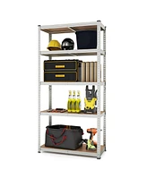 Slickblue 5-Tier Heavy Duty Metal Shelving Unit with 2000 Lbs Total Load Capacity-Silver