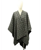 Michael Kors Mk Plaid Reversible Ruana